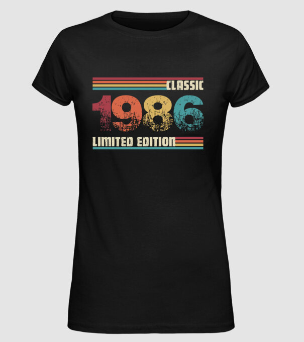 Classic 1986 minta fekete pólón