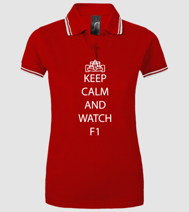 Keep Calm Forma1 minta piros pólón