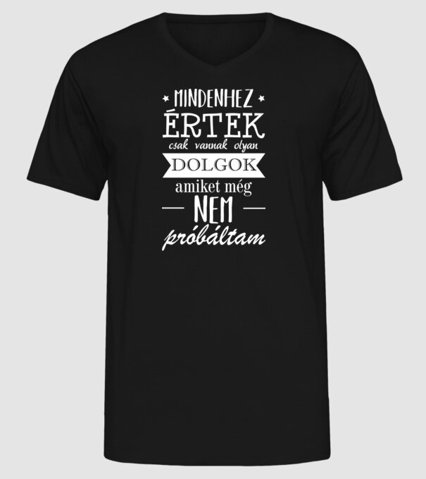 Mindenhez értek minta fekete pólón