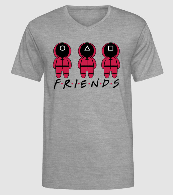 Squid Game - Friends minta szürke pólón