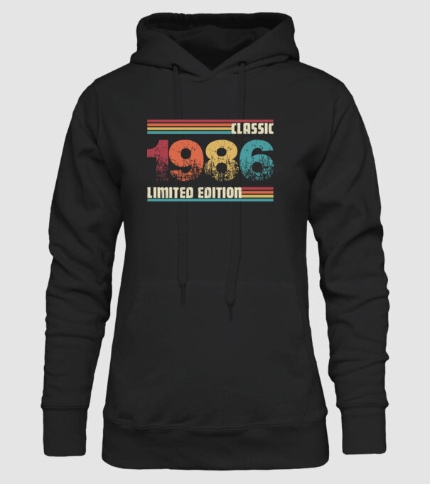 Classic 1986 minta fekete pólón
