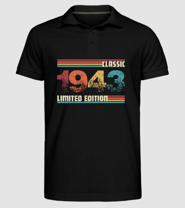 Classic 1943 minta fekete pólón