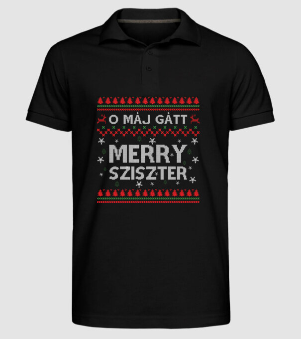 Merry Sziszter minta fekete pólón