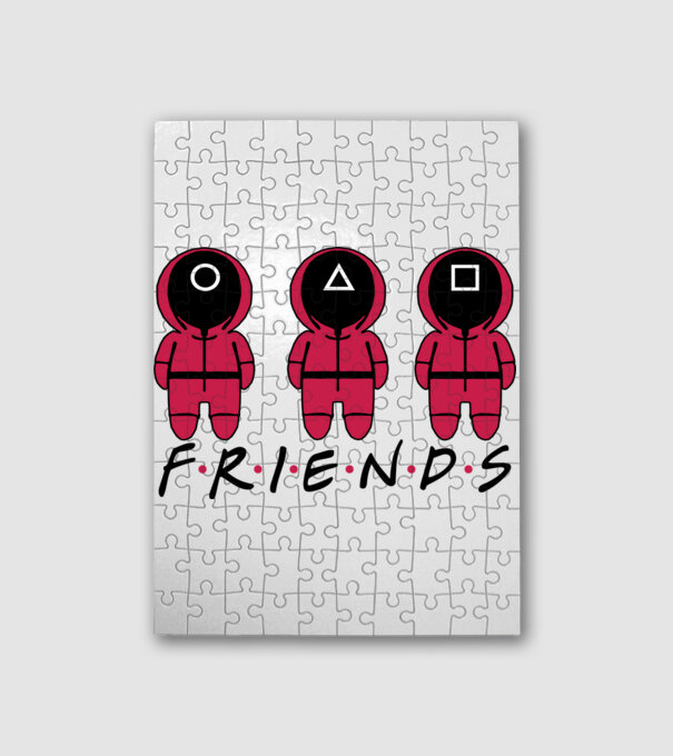 Squid Game - Friends minta fehér pólón
