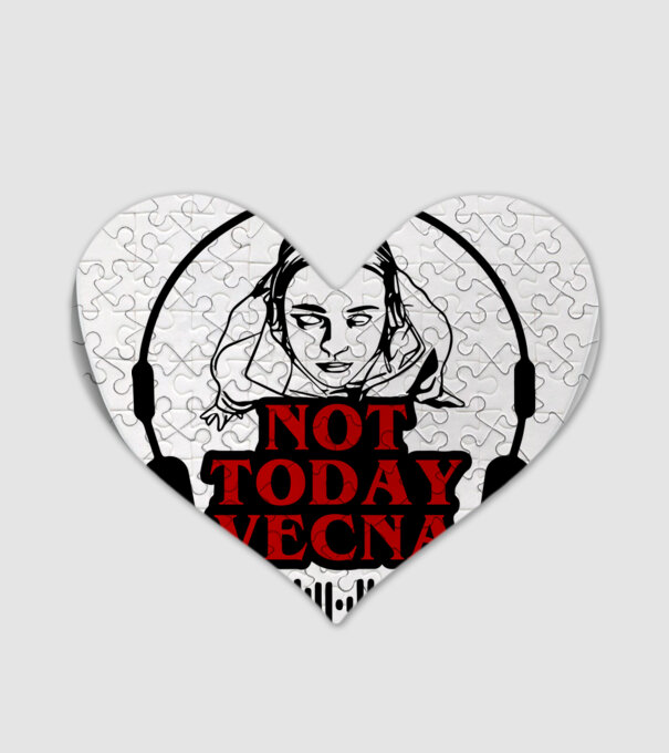 Not today Vecna Stranger Things minta fehér pólón