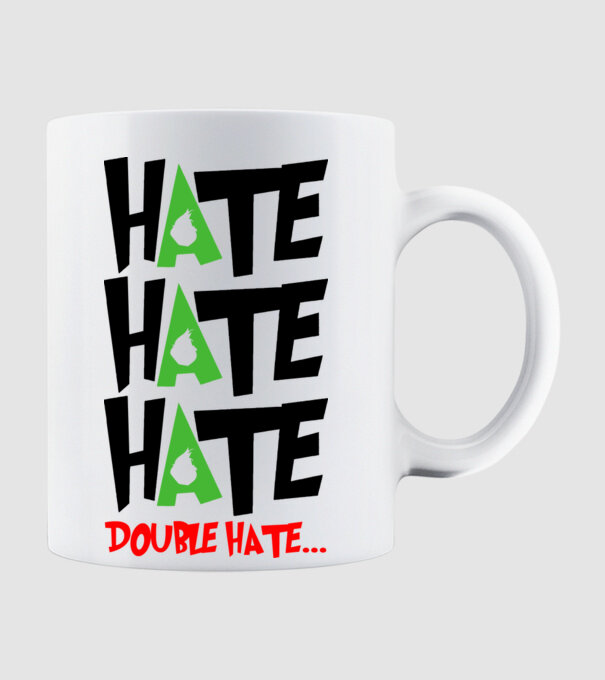 Double Hate minta fehér pólón