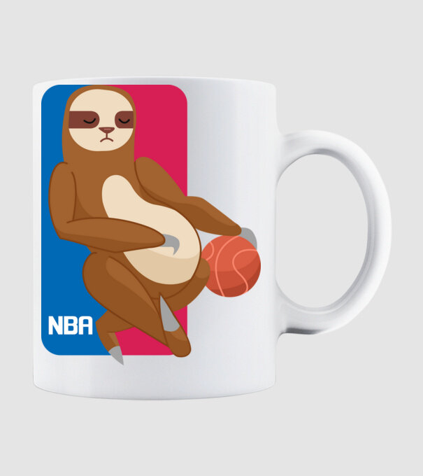 NBA Sloth minta fehér pólón