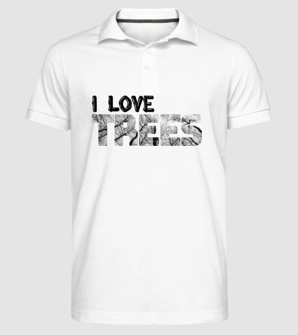 love trees minta fehér pólón