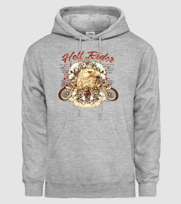 Hell riders minta szürke pólón