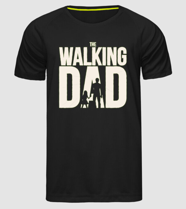 The walking DAD minta fekete pólón