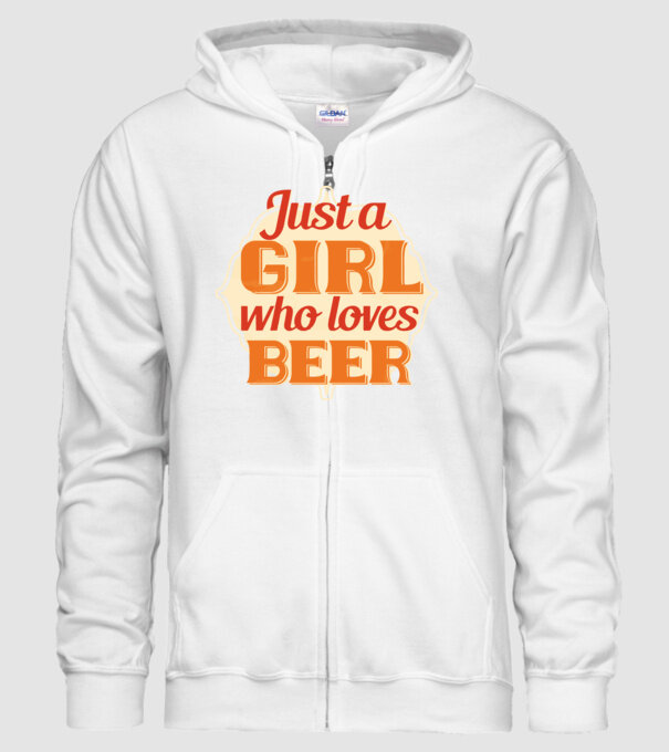 Lány aki szereti a sört - Girl loves beer minta fehér pólón