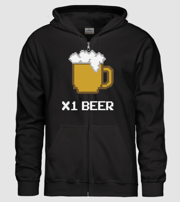 Gamer x 1 beer- sör bónusz minta fekete pólón
