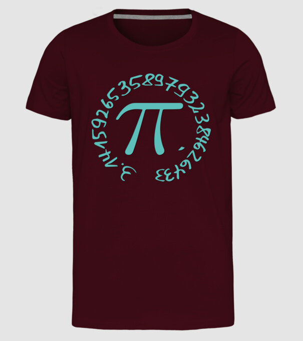 Pi - matematika - 3.14 minta bordó pólón