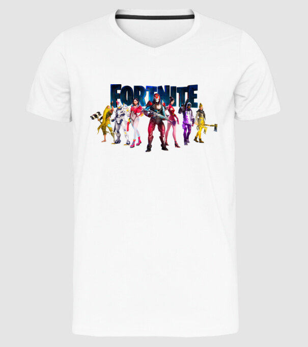 Fortnite poster 7  minta fehér pólón