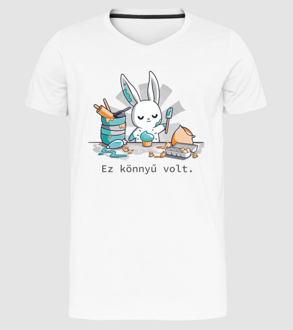 Nyuszi sütit készít - könnyű volt minta fehér pólón
