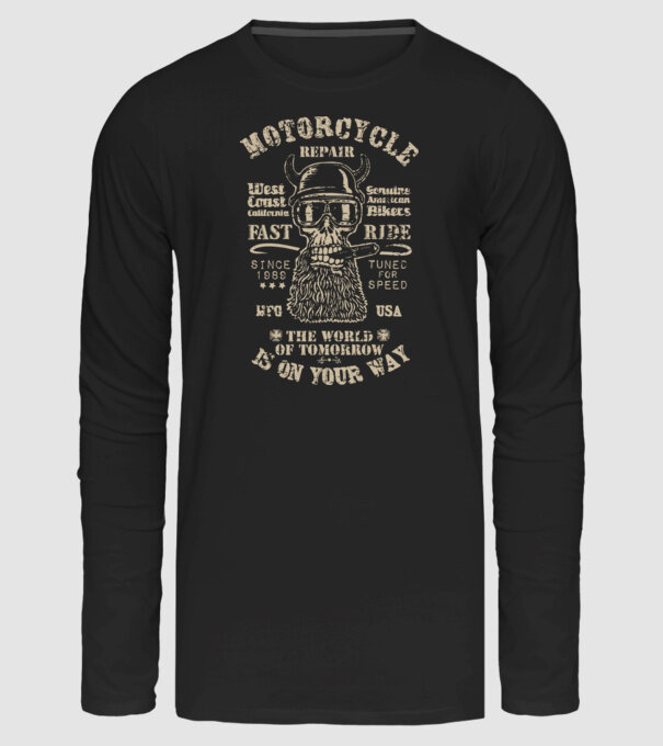 Motoros retro embléma minta fekete pólón