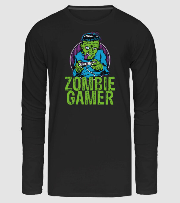 Zombie gamer minta fekete pólón