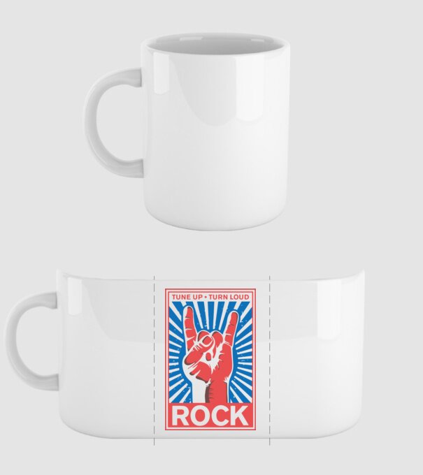 Rock zene tekerd hangosra minta fehér pólón