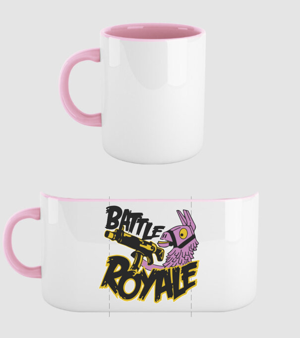 Fortnite Battle Royal Lliama minta világos rózsaszín pólón