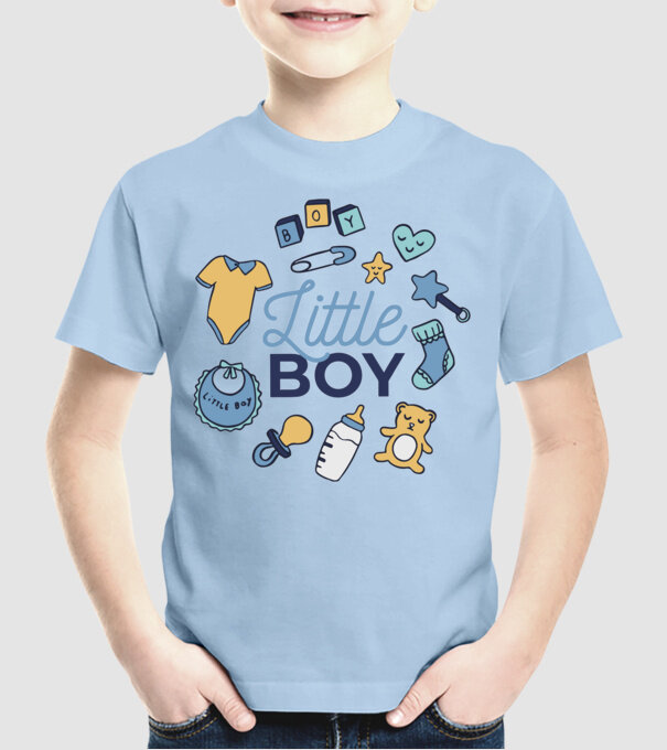 Little boy - kicsi fiú minta világoskék pólón