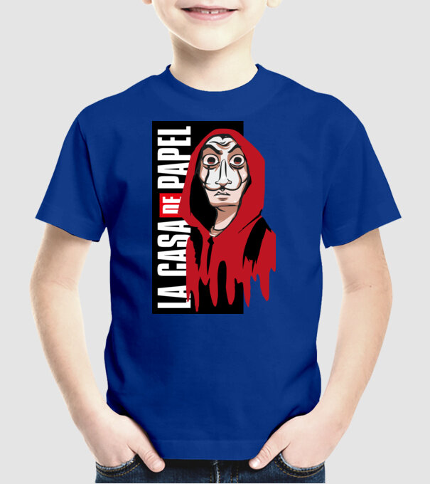 Casa de papel art minta királykék pólón