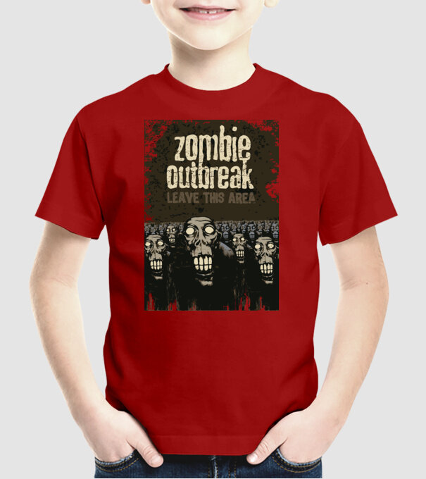 Zombi veszély 2 minta piros pólón