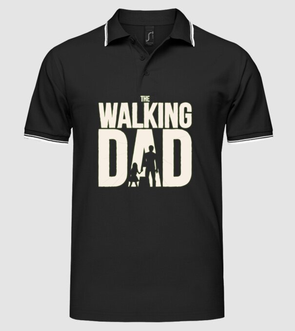 The walking DAD minta fekete pólón