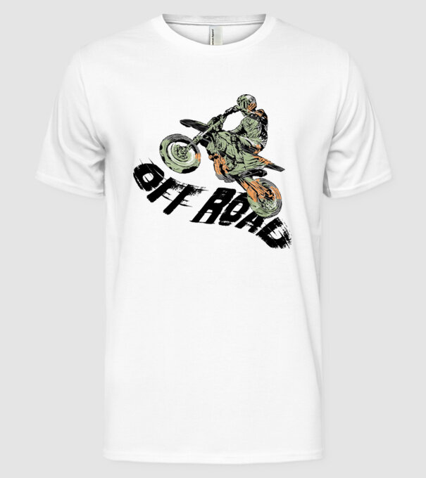 Off road motosport - világos alaphoz minta fehér pólón
