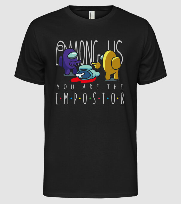 Among us - you are the impostor minta fekete pólón