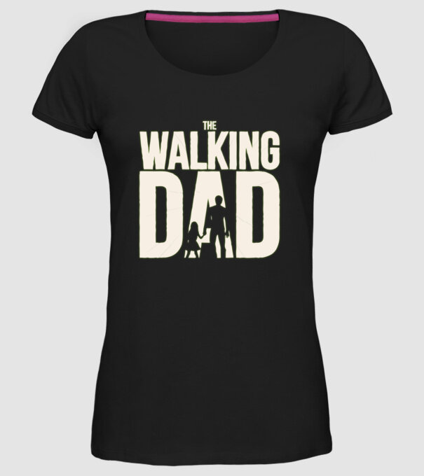 The walking DAD minta fekete pólón