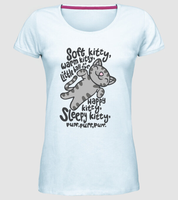 Soft kitty ... The Big Bang Theory  minta világoskék pólón