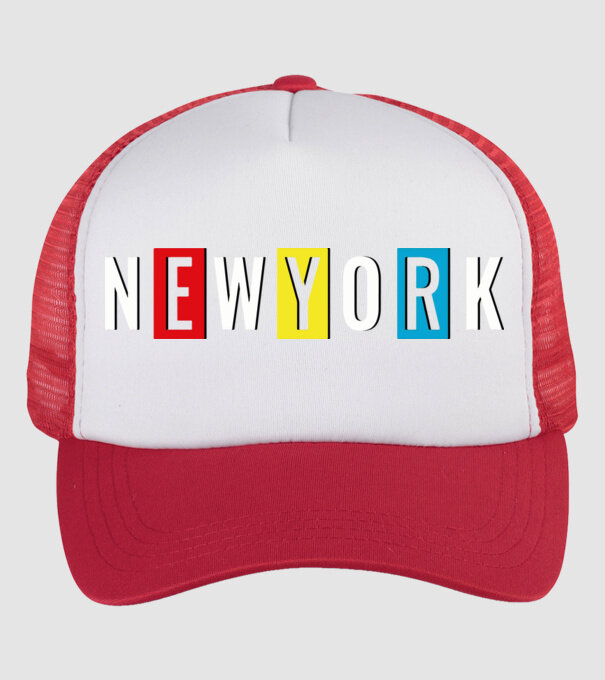 New York minta fehér/piros pólón
