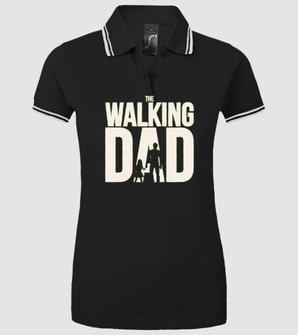 The walking DAD minta fekete pólón