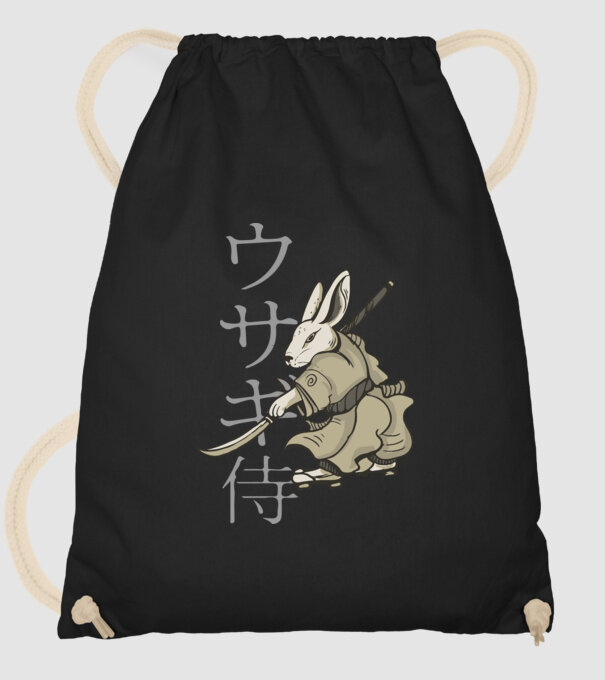 Nyúl Ninja minta fekete pólón