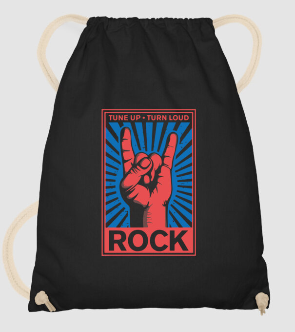 Rock zene tekerd hangosra minta fekete pólón