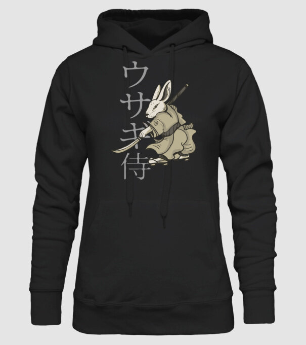 Nyúl Ninja minta fekete pólón
