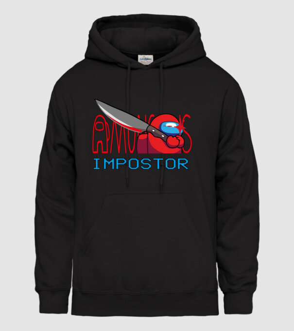 Among us IMPOSTOR minta fekete pólón