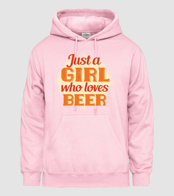 Lány aki szereti a sört - Girl loves beer minta világos rózsaszín pólón