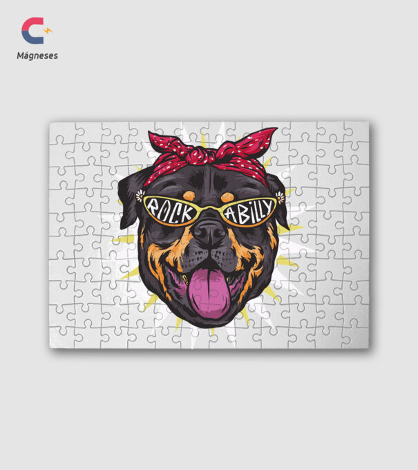 Bulldog - rockabilly minta fehér pólón