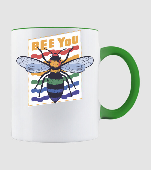 Bee you - légy önmagad minta almazöld pólón