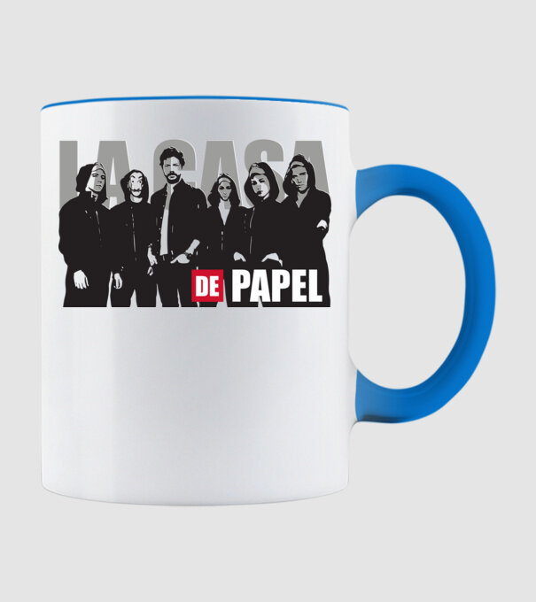 La casa de papel poster style - A nagy pénzrablás minta világoskék pólón