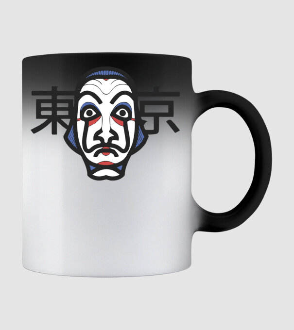 La casa de papel - Japan style minta fekete pólón