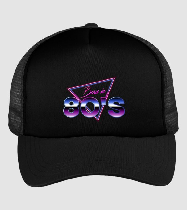 80s minta fekete pólón