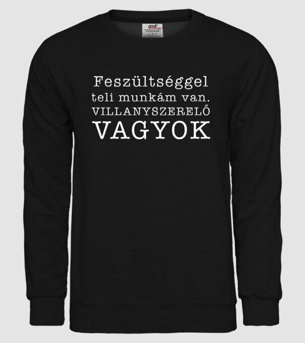 Feszültséggel teli munkám van minta fekete pólón