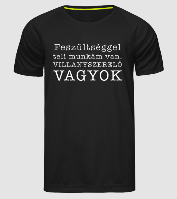 Feszültséggel teli munkám van minta fekete pólón