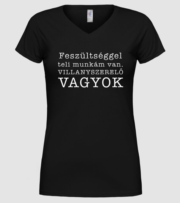 Feszültséggel teli munkám van minta fekete pólón