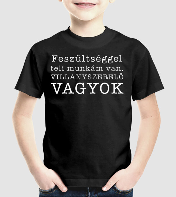 Feszültséggel teli munkám van minta fekete pólón