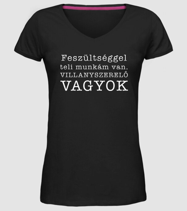 Feszültséggel teli munkám van minta fekete pólón
