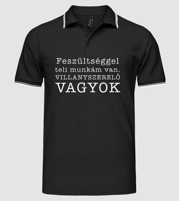 Feszültséggel teli munkám van minta fekete pólón