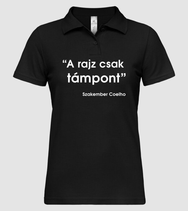 A rajz csak támpont - Szakember Coelho minta fekete pólón